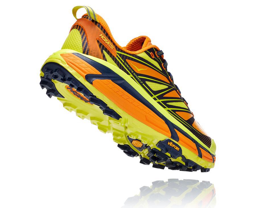 Hoka One One Mens Trail Shoes - Mafate Speed 2 - Light Gold/Rose - LNOG05487